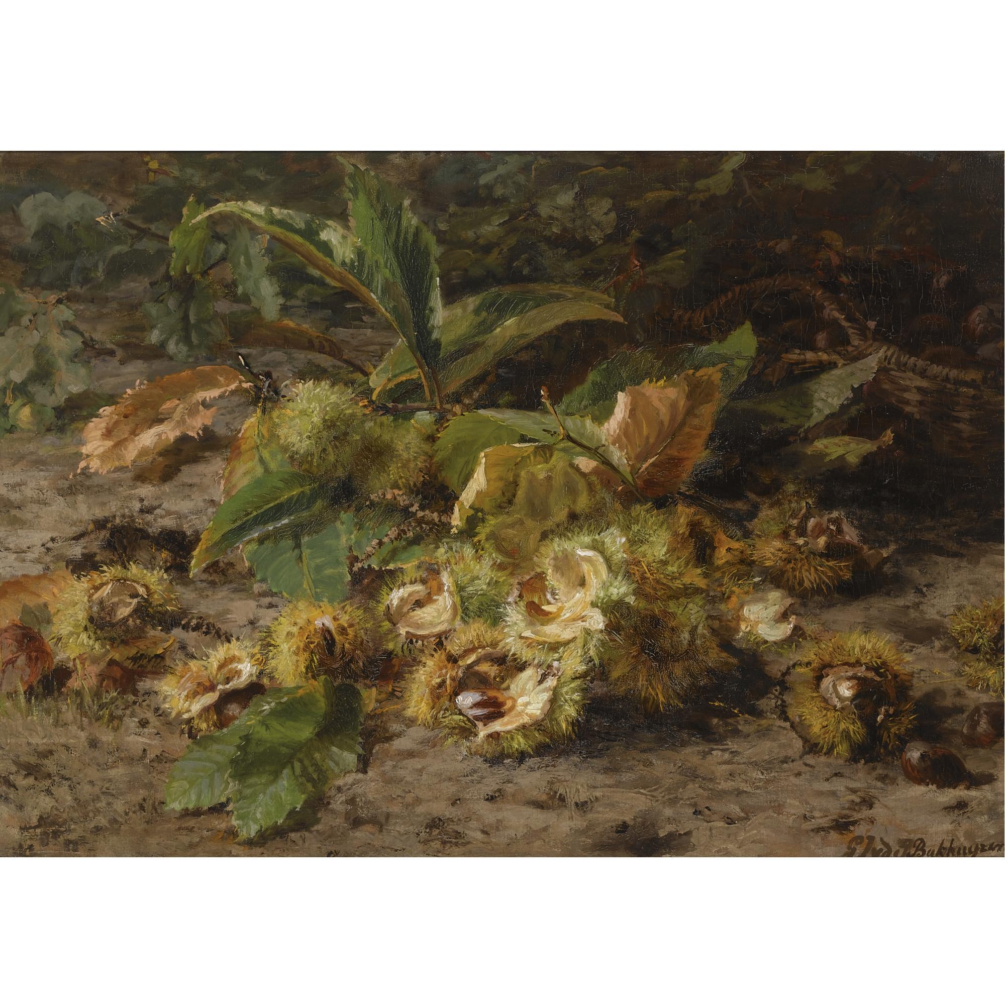 Gerardina Jacoba van de Sande Bakhhuyzen - A Still Life With Sweet Chestnuts