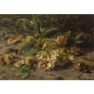 Gerardina Jacoba van de Sande Bakhhuyzen - A Still Life With Sweet Chestnuts