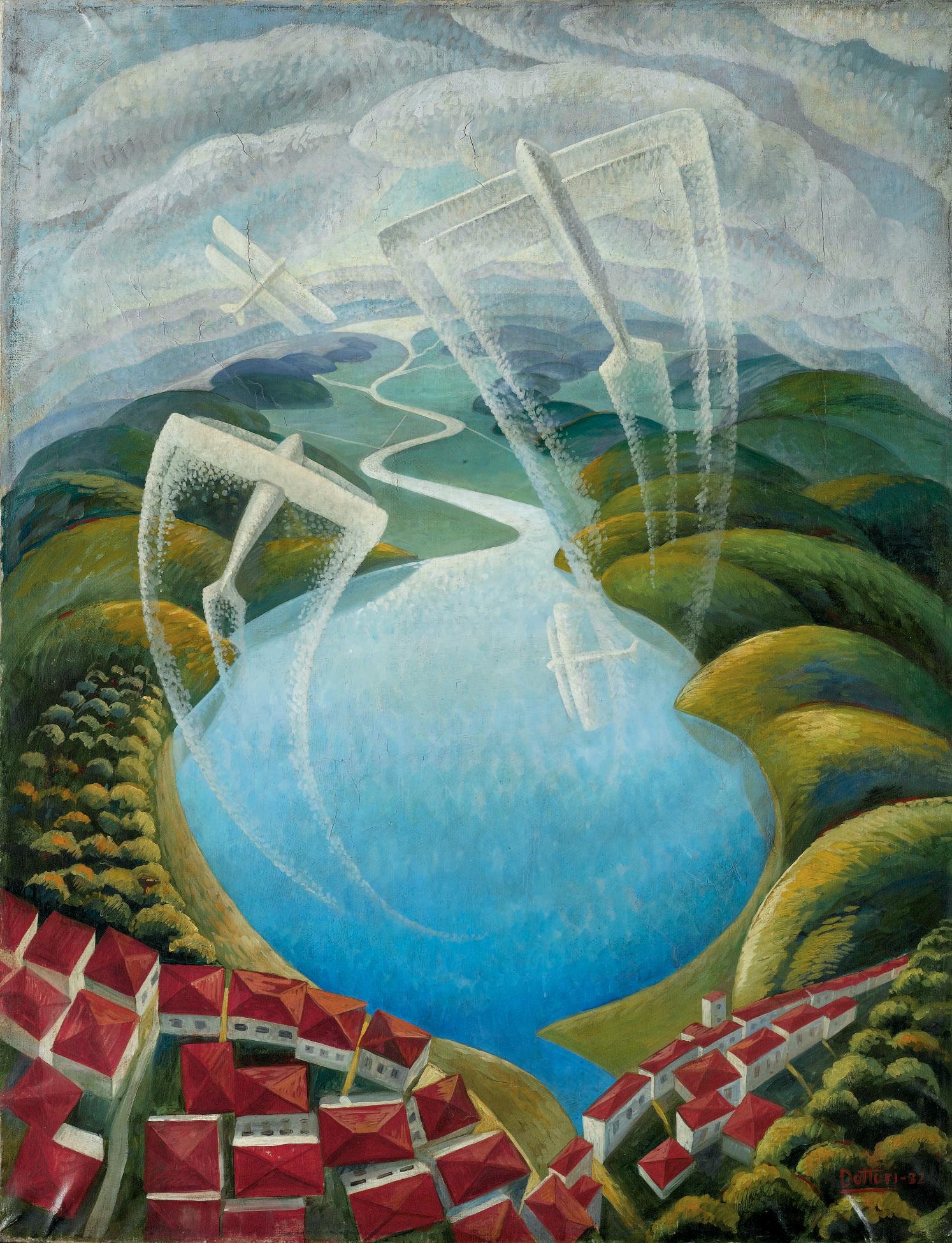 Gerardo Dottori - Aerei-lago-nuvole