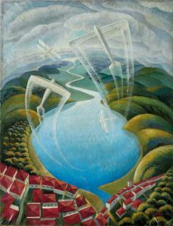 Gerardo Dottori - Aerei-lago-nuvole