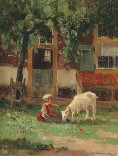 Gerardus Delfgaauw - Feeding the goat