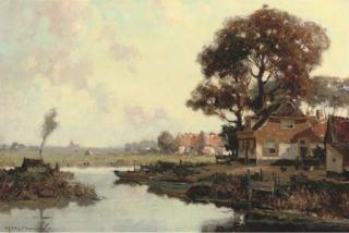 Gerardus Jacobus Delfgaauw - By Haasdrecht: A Village In Summer