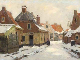 Gerardus Johannes Delfgaauw - A village in winter