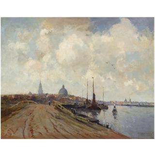 Gerardus Johannes Delfgaauw - Dutch A View Of Amsterdam