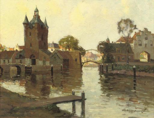 Gerardus Johannes Delfgaauw - The Zuidhavenpoort and the Noordhavenpoort, citygates of Zierikzee