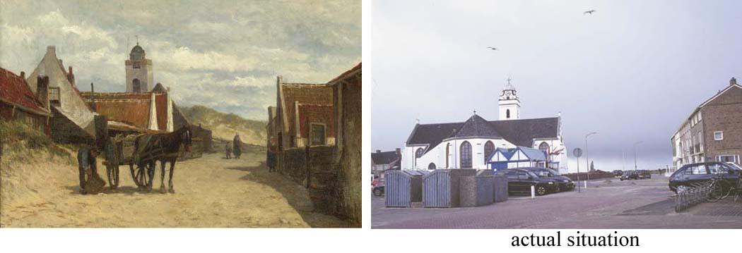 Gerardus Johannes Koekkoek - A horse and carriage in the street of Katwijk aan Zee