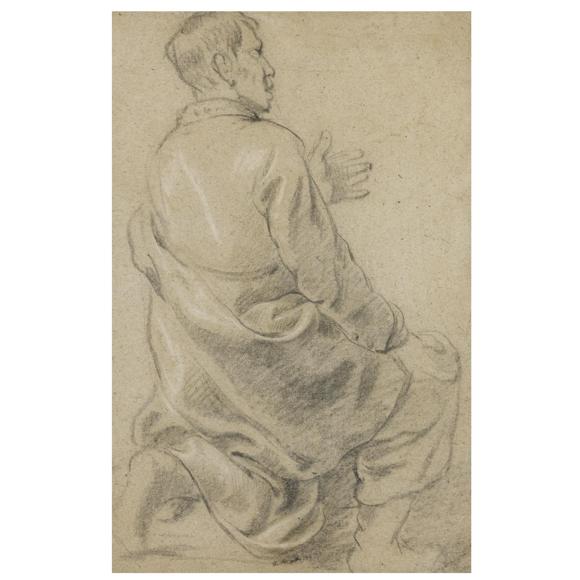 Gerbrand van den Eeckhout - Study Of A Kneeling Man, Seen From Behind