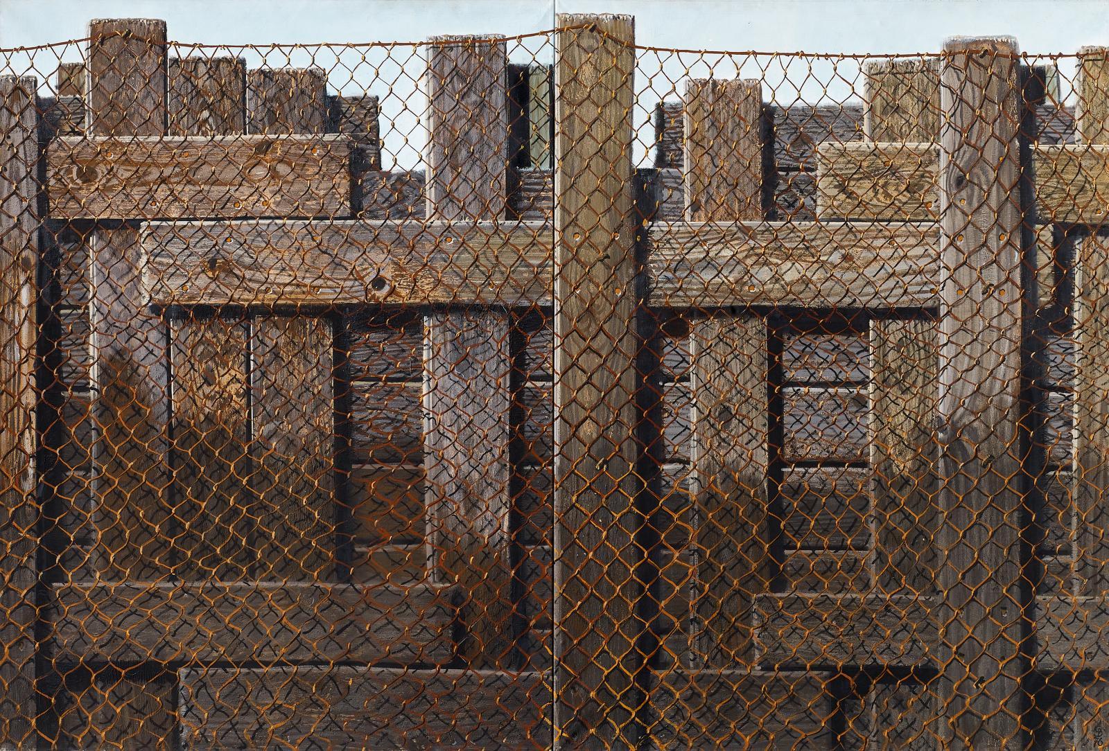 Gerd Baukhage - Ohne Titel (Versperrung mit Drahtgitter)