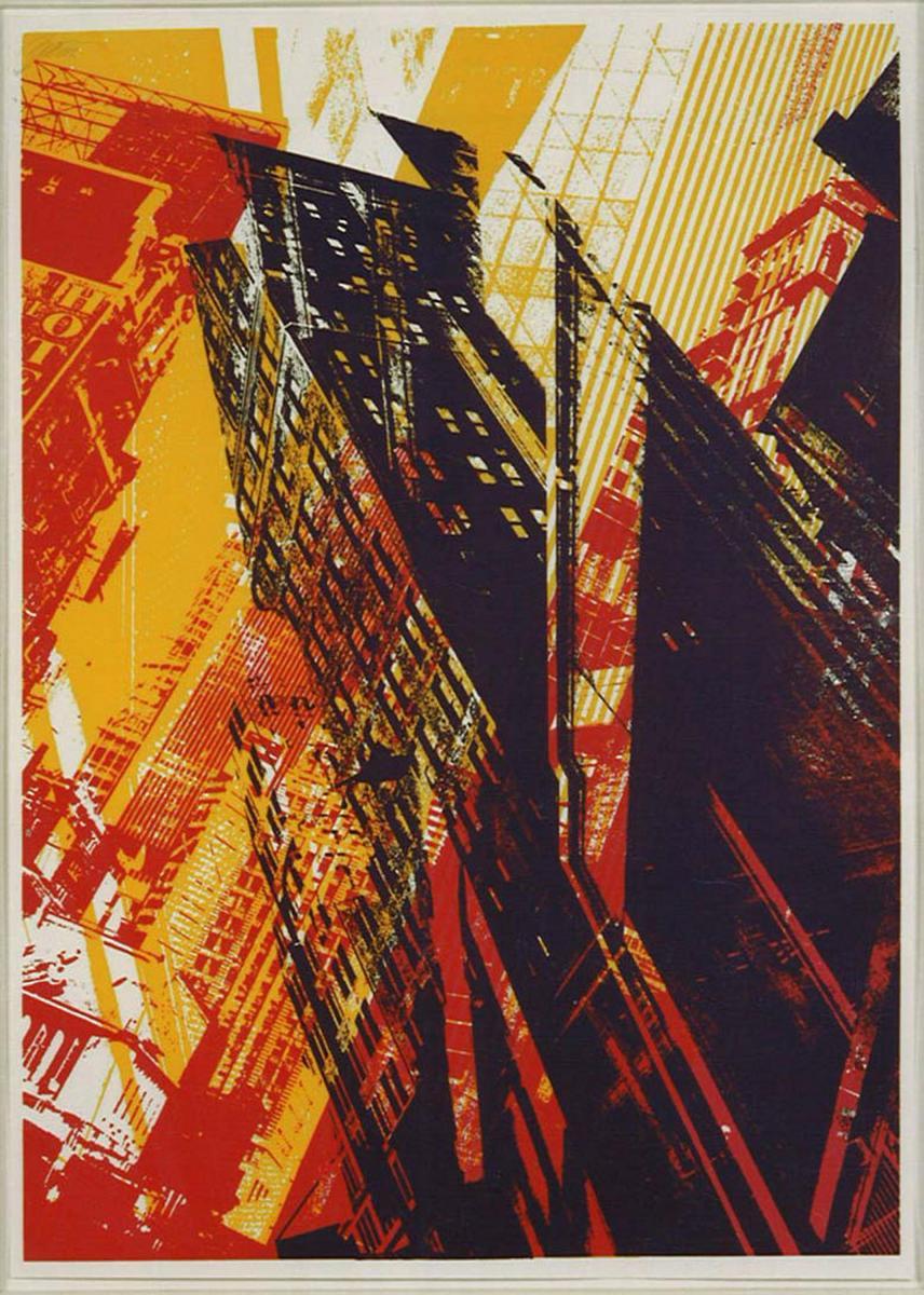 Gerd Winner - Städteansichten (Hochhäuser rot, gelb, schwarz)