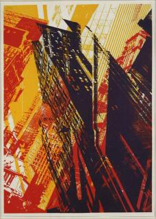 Gerd Winner - Städteansichten (Hochhäuser rot, gelb, schwarz)