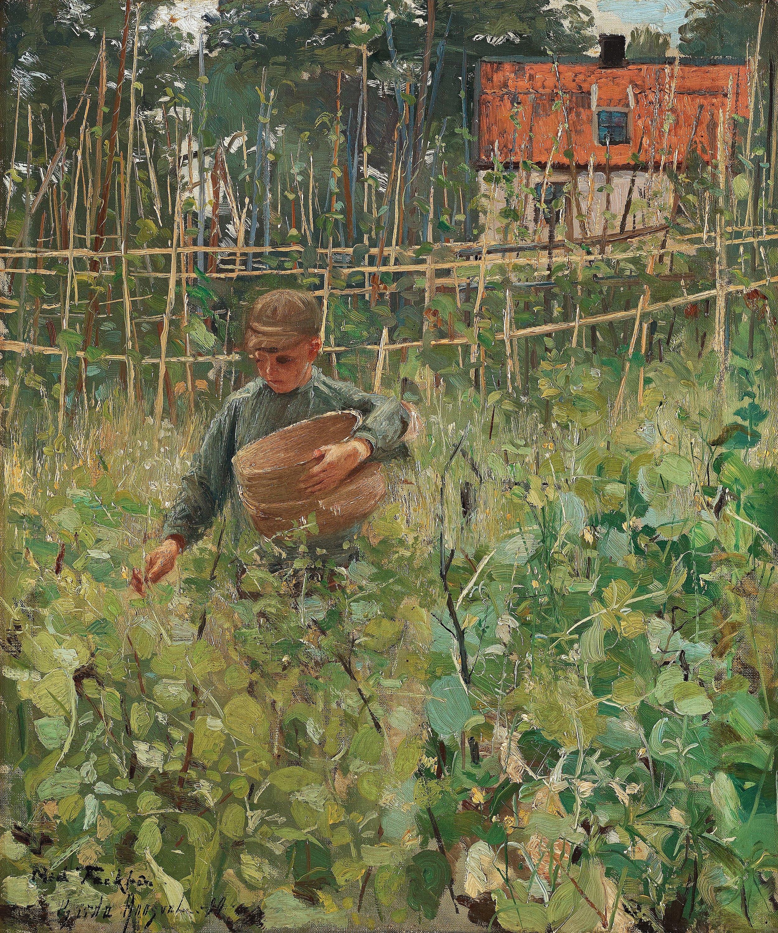 Gerda Roosval-Kallstenius - Harvesting in the kitchen garden