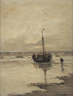 Gerhard Arij Ludwig Morgenstjerne Munthe - A bomschuit at low tide