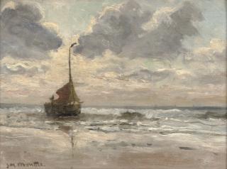 Gerhard Arij Ludwig Morgenstjerne Munthe - Bomschuit in the surf
