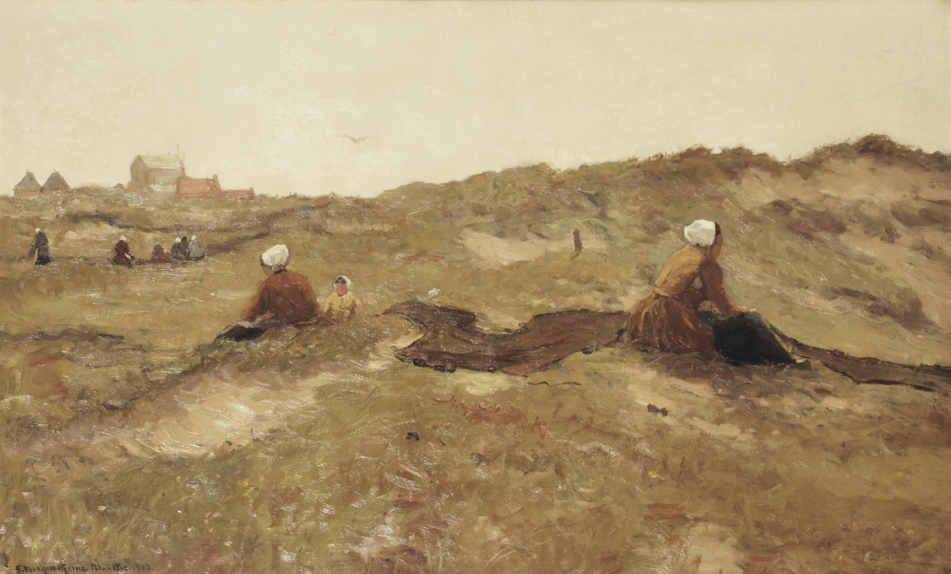 Gerhard Arij Ludwig Morgenstjerne Munthe - Mending the nets, Katwijk aan Zee