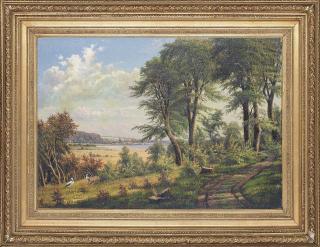 Gerhard Heilmann - Two storks by a lake on a summer\'s day