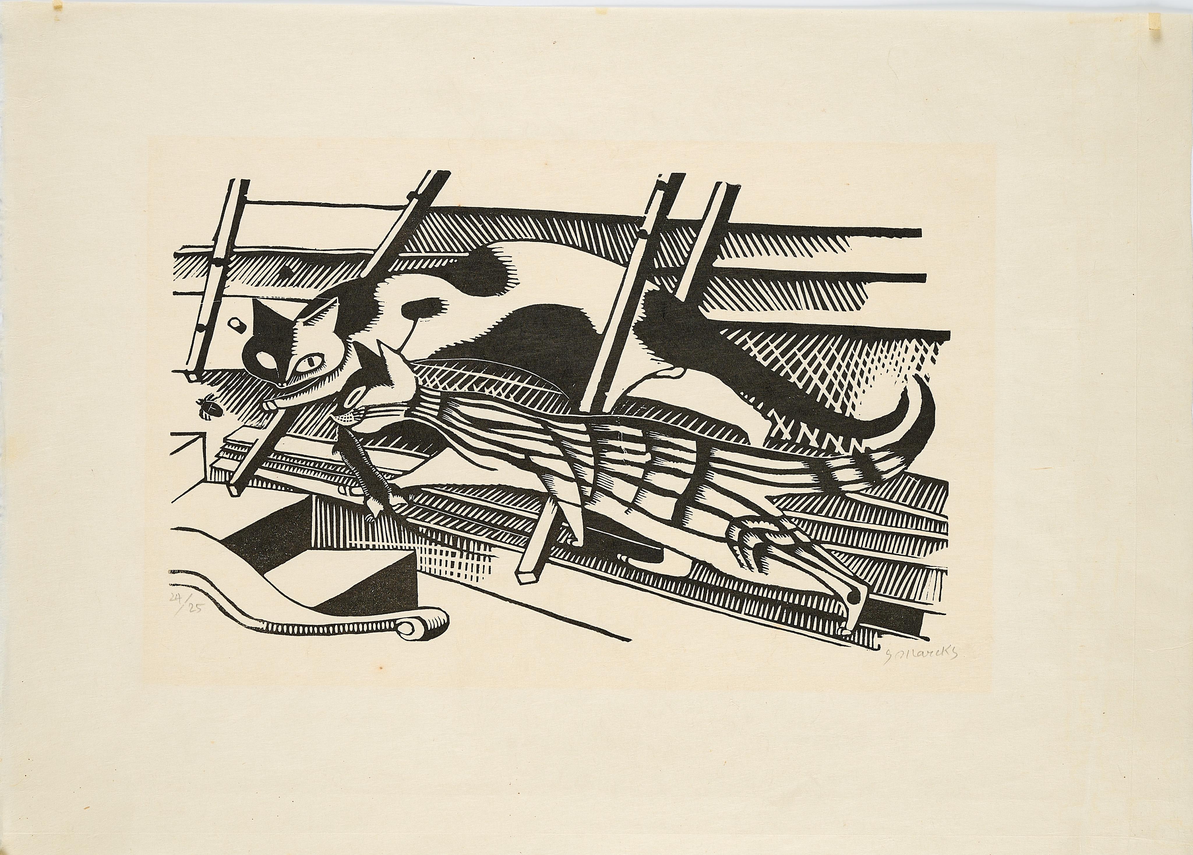 Gerhard Marcks - Katzen im Dachboden.
