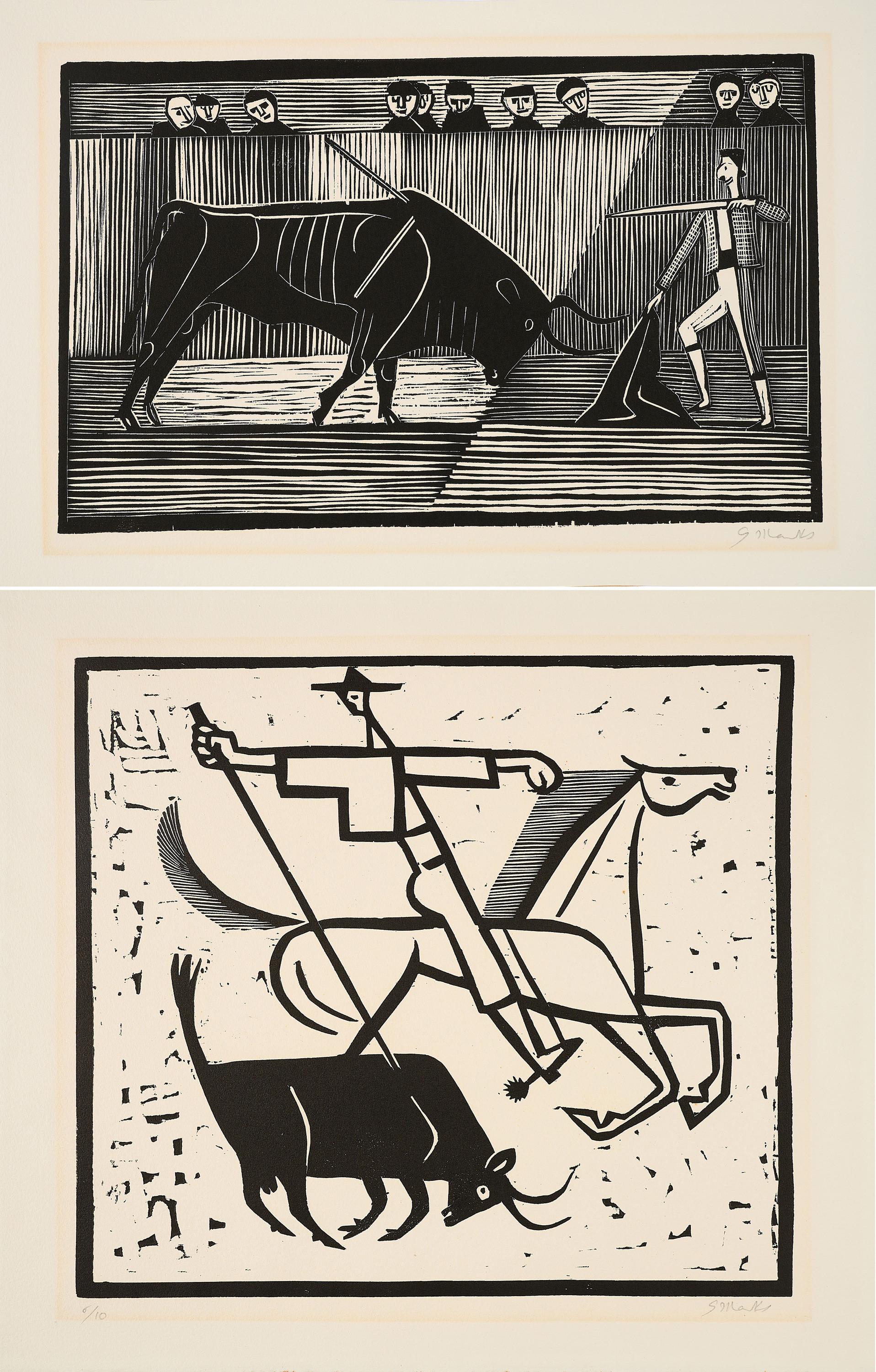 Gerhard Marcks - Konvolut von 2 Holzshcnitten.