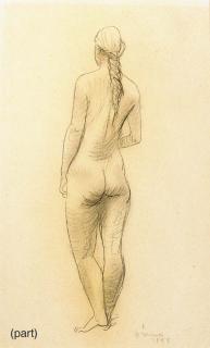 Gerhard Marcks - Preparatory drawing for \'Schreitenden\'