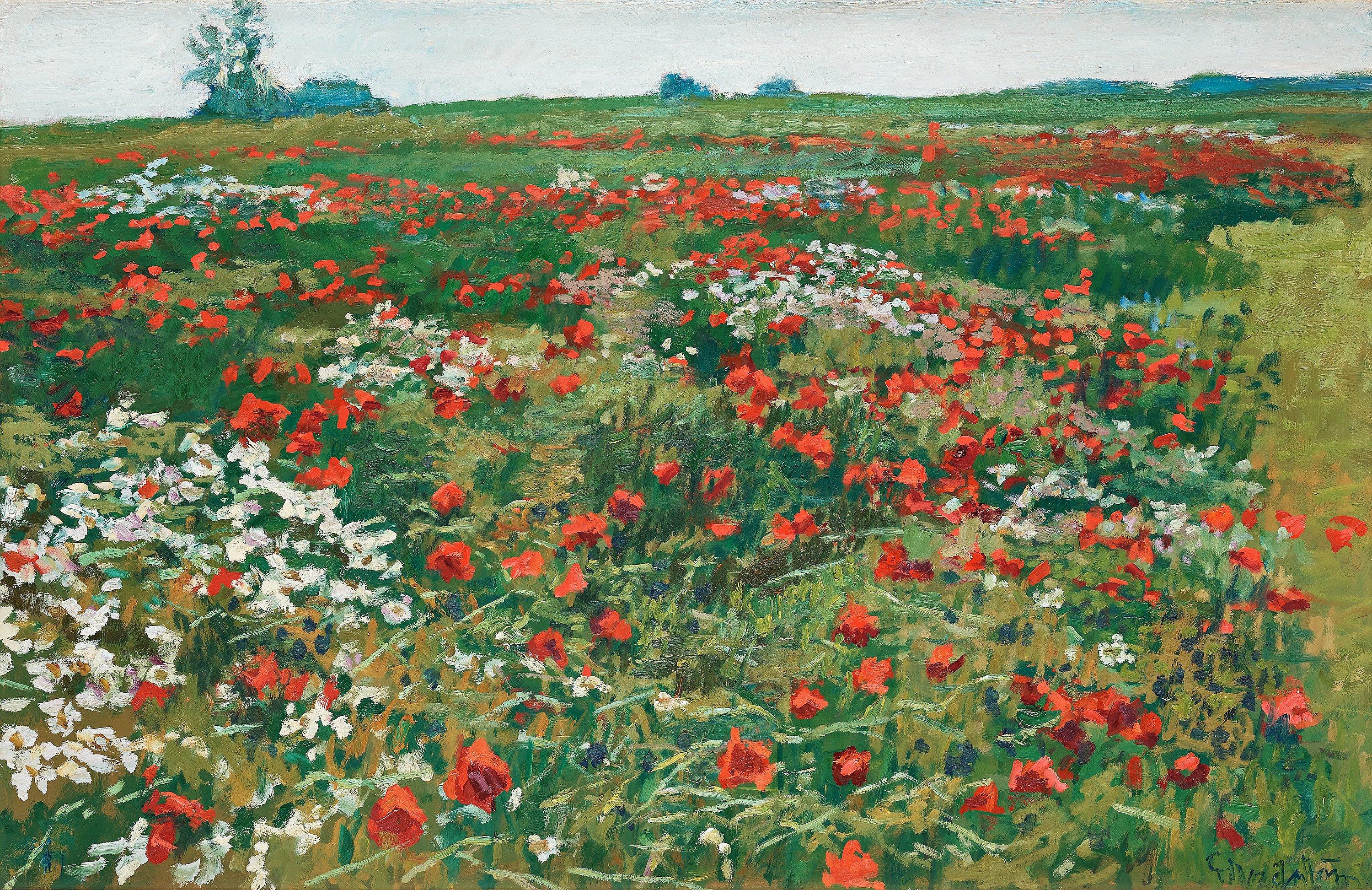 Gerhard Nordström - Landscape with poppies