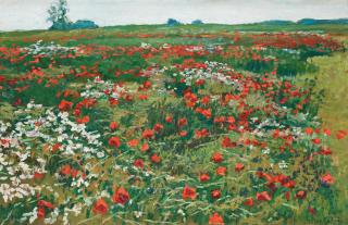 Gerhard Nordström - Landscape with poppies