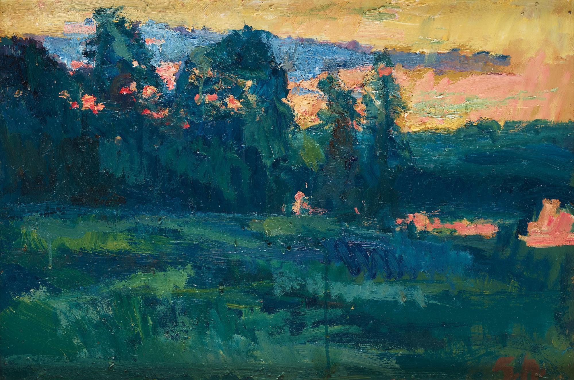 Gerhard Nordström - Sunset Over the Forest.