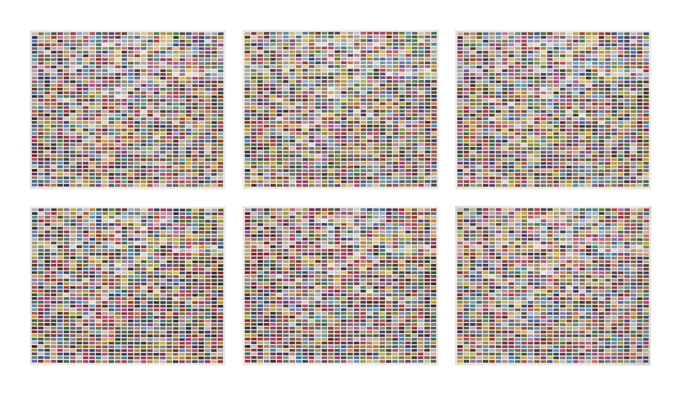 Gerhard Richter - Farbfelder: 6 Anordnungen von 1260 Farben