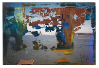 Gerhard Richter - Senza Titolosigned And Dated 2.5.89, Oil On Colour Photograph