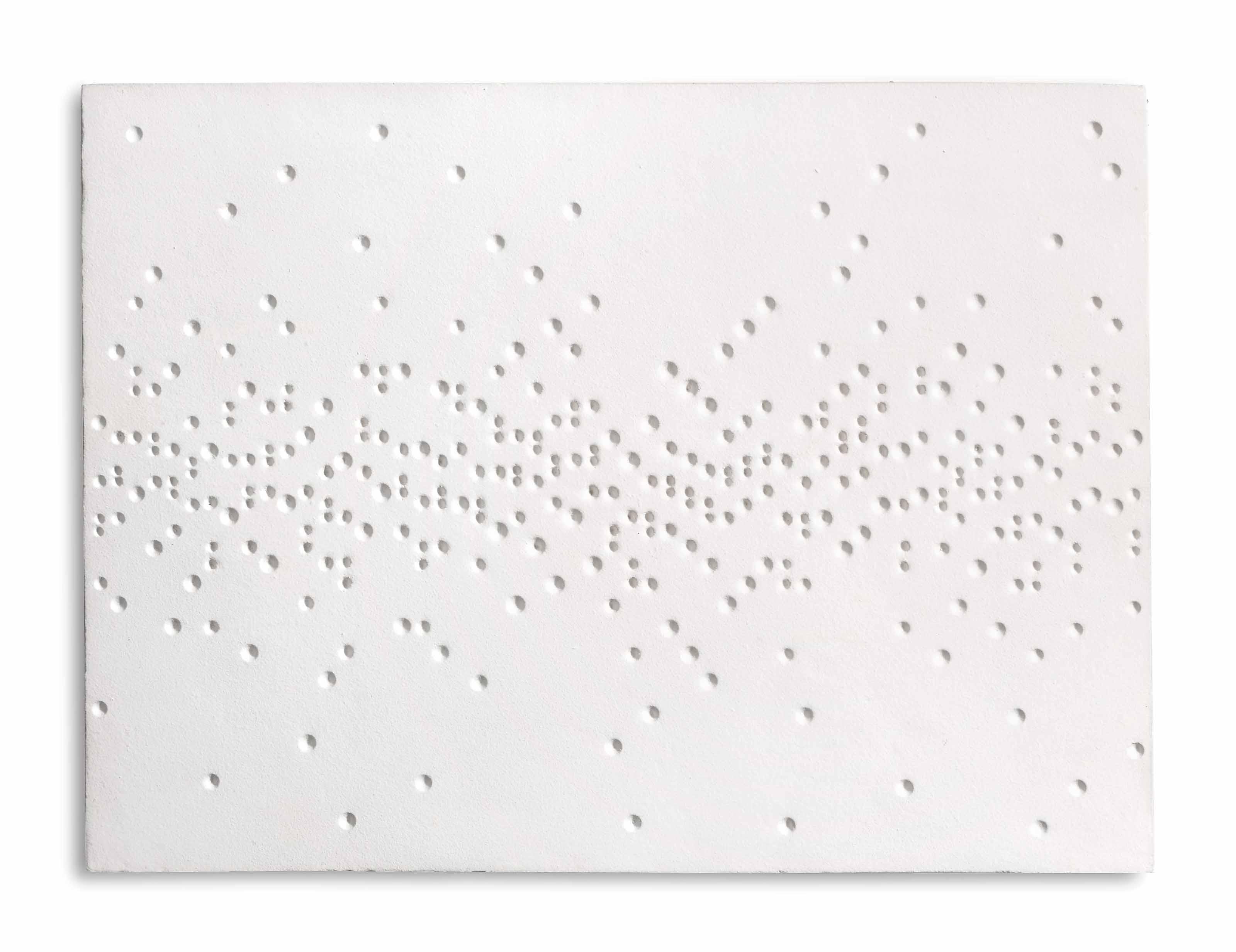 Gerhard Von Graevenitz - Weiße Struktur (Zufallsverteilung auf horizontale Achse 1) (White Structure (Random Division on Horizontal Axis 1))