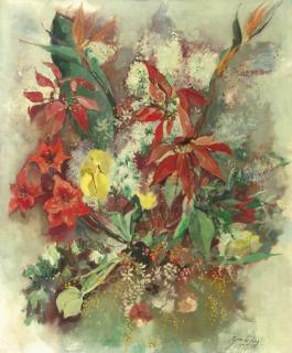 Germ De Jong - A Still Life With A Spring Bouquet In A Chinese Vase