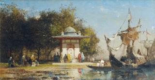 Germain-Fabius Brest - Fontaine Au Bord De La Mer En Turquiegermain-Fabius Brest ; Afountain By The Sea In Turkey ; Signed Lower Right ; Oil On Canvas