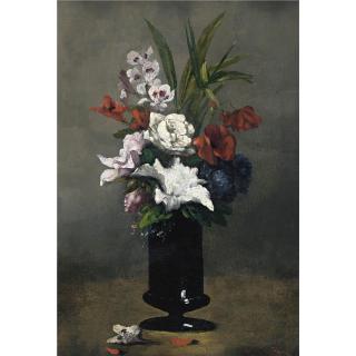 Germain-Théodore Ribot - Flowers In A Blue Vase