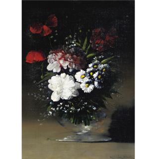 Germain-Théodore Ribot - Flowers In A Glass Vase