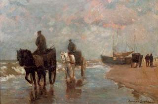 German Grobe - A shell fisher in the surf