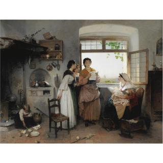 Gerolamo Induno - Donne Romane, Scena Contemporanea