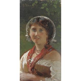 Gerolamo Induno - Giovane Brianzola