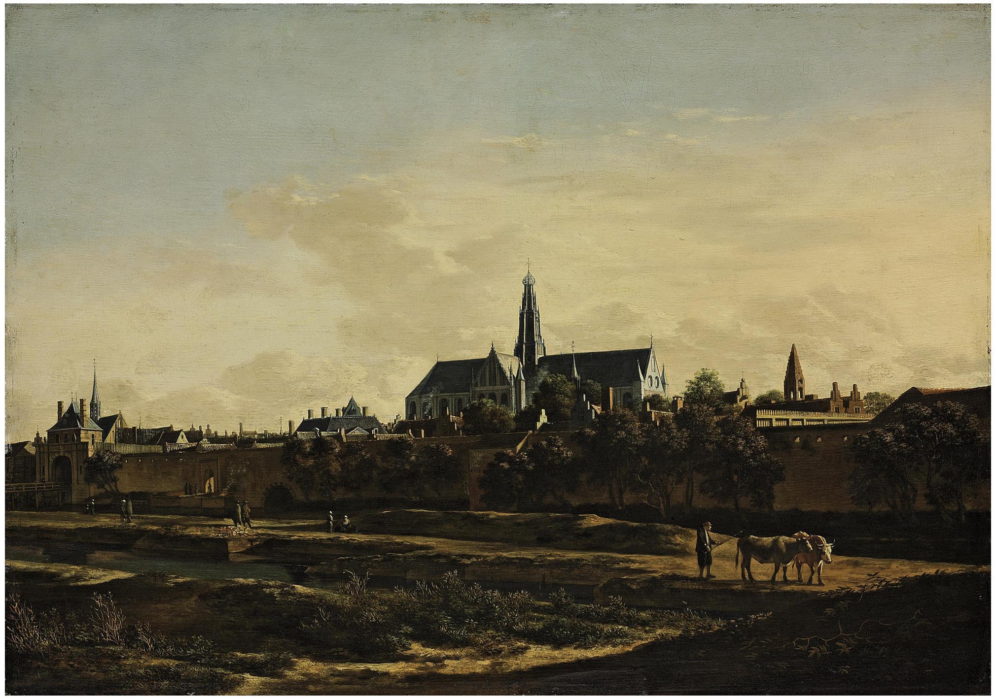 Gerrit Adriaensz. Berckheyde - A view of Haarlem from the northwest corner with the Kruispoort and St. Bavo\'s Cathedral beyond