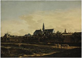 Gerrit Adriaensz. Berckheyde - A view of Haarlem from the northwest corner with the Kruispoort and St. Bavo\'s Cathedral beyond