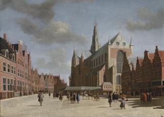 Gerrit Adriaensz. Berckheyde - A view of Haarlem with St. Bravo\'s Cathedral