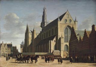 Gerrit Adriaensz. Berckheyde - The Grote Markt, Haarlem, looking south-east, with Saint Bavo\'s Cathedral