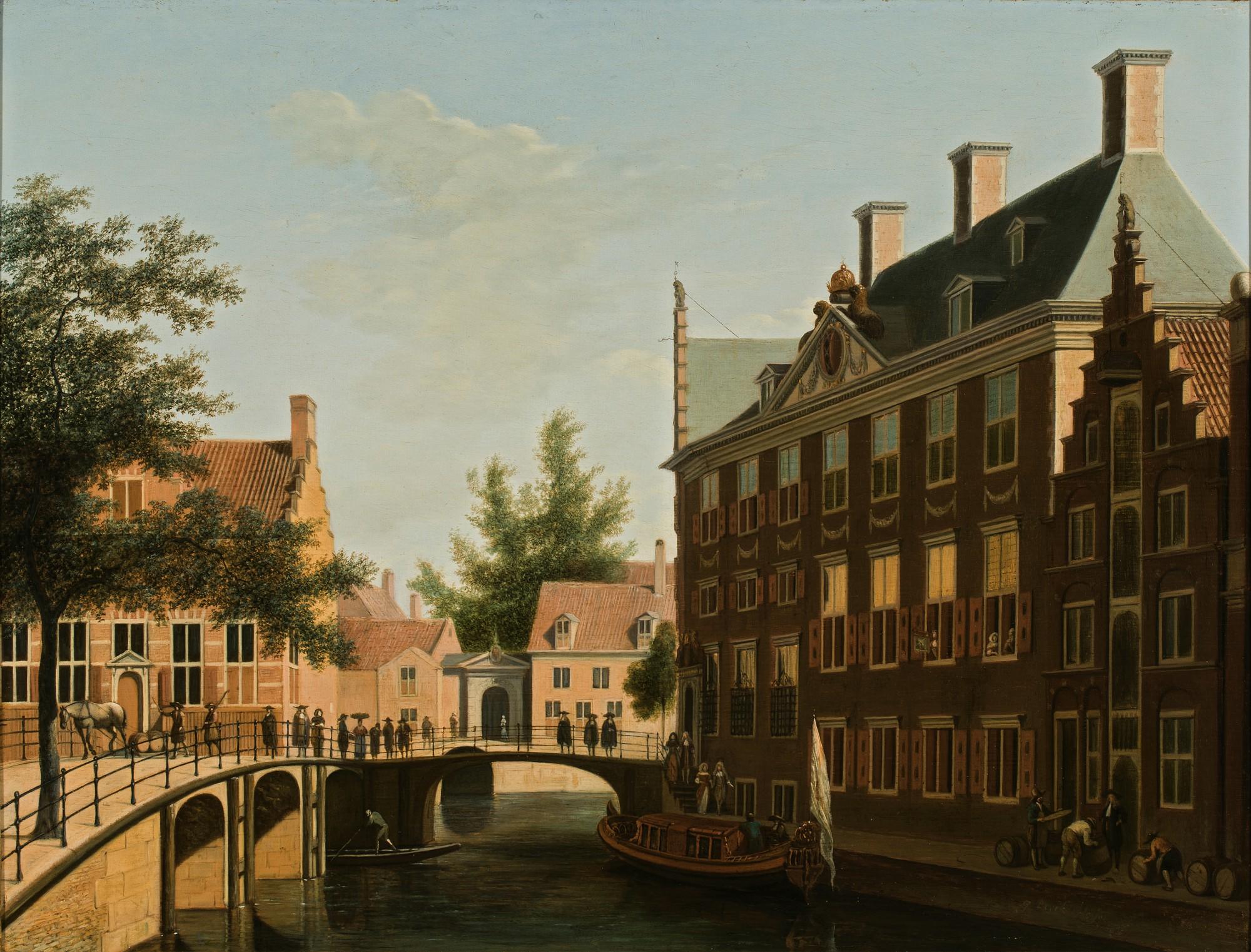 Gerrit Adriaensz. Berckheyde - The Oudezijds Heerenlogement, on the confluence of the Grimburgwal and the Oudezijds Voorburgwal, Amsterdam