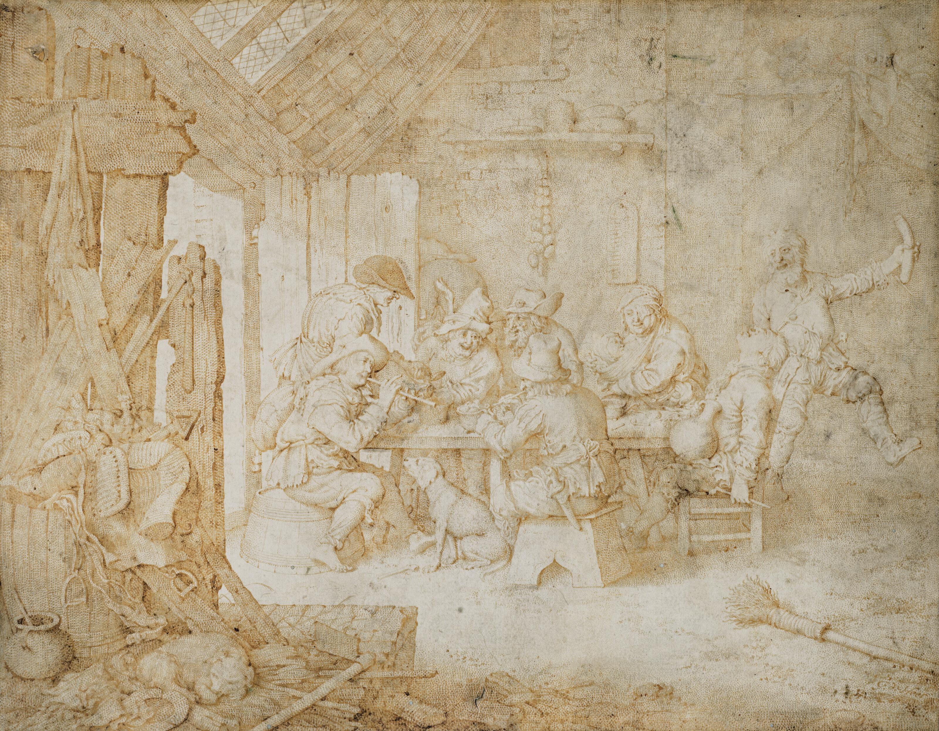 Gerrit Adriaensz. De Heer - Hommes Et Femmes Attablés Dans Une Taverne