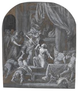 Gerrit Battem - A Woman Being Murdered By A Soldier In A Temple