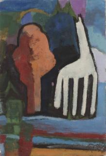 Gerrit Benner - Avondstemming (paard en boom)