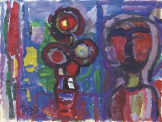 Gerrit Benner - Women in interior (recto) - Composition (verso)