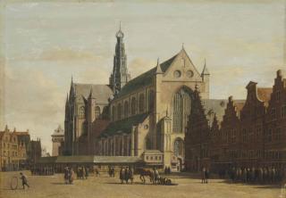 Gerrit Berckheyde - The Grote Markt, Haarlem, looking south-east, with the Church of Saint Bavo
