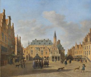 Gerrit Berckheyde - The Grote Markt, Haarlem, Looking West, With The Town Hall And Figures Conversing In The Market Square