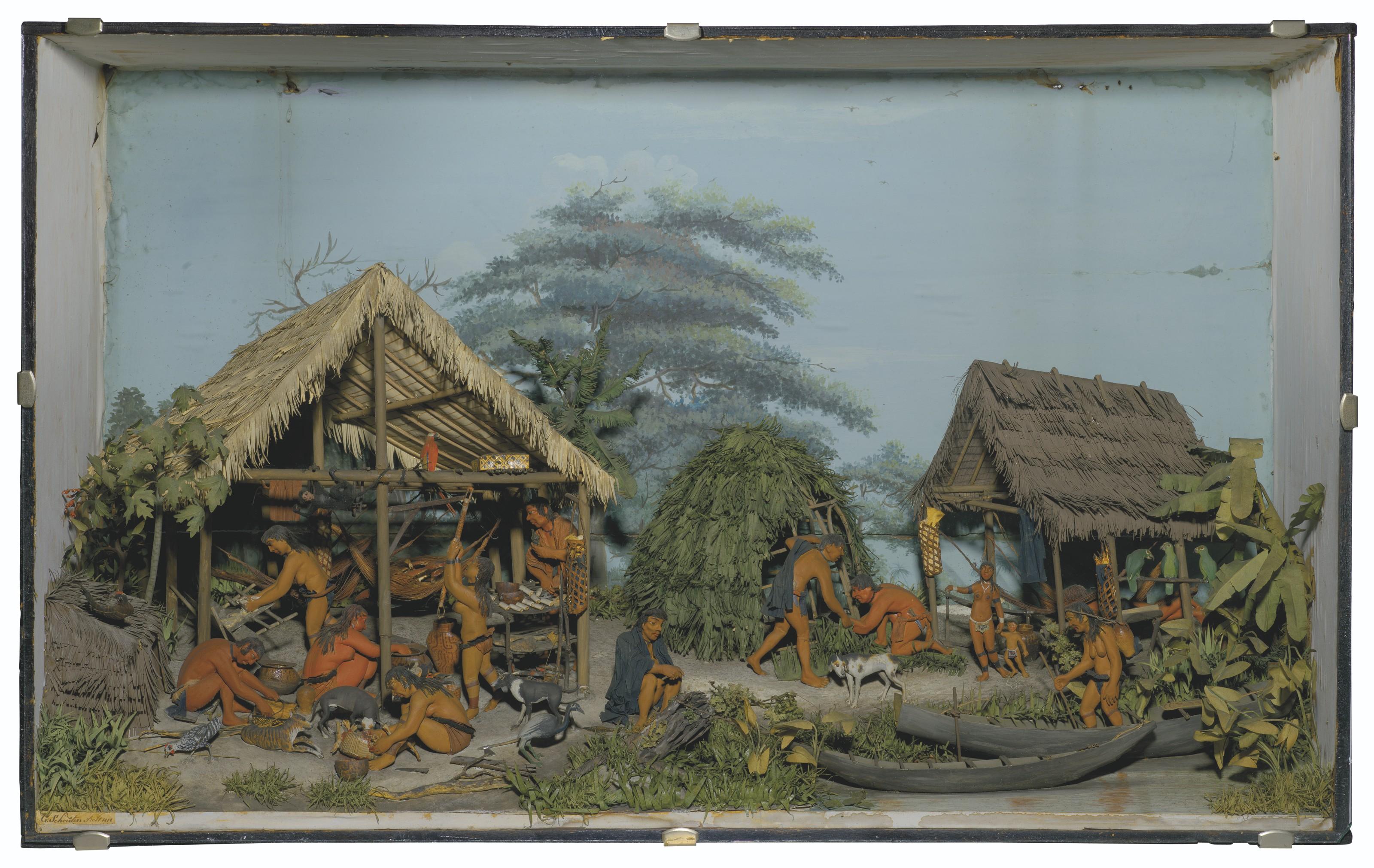 Gerrit Carl François Schouten - A Carib Indian Camp, Surinam – A Diorama