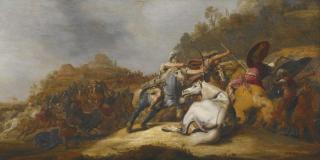 Gerrit Claesz. Bleker - A Battle On Horseback With Armoured Soldiers And Soldiers Wearing Turbans, In A Landscape