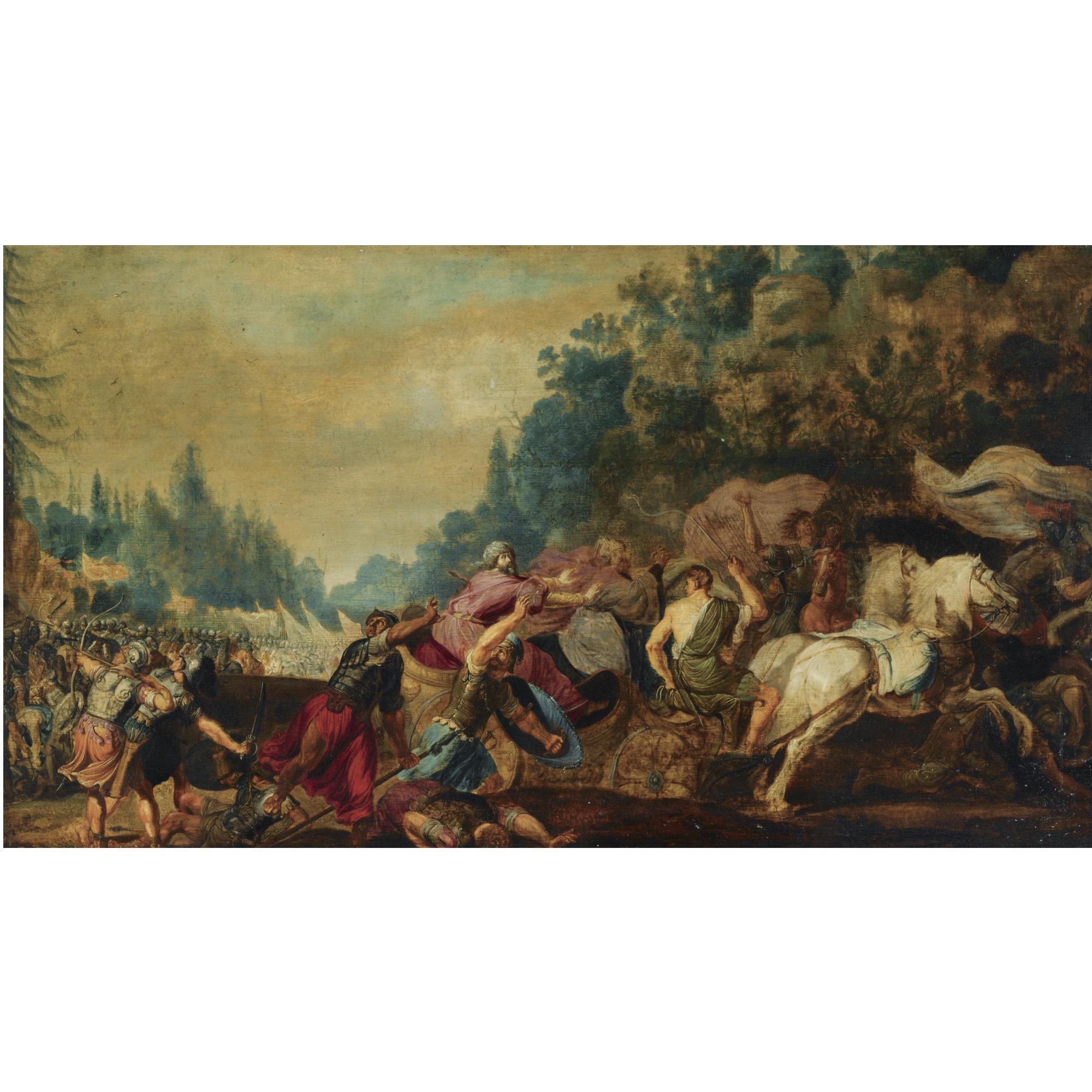 Gerrit Claesz. Bleker - King Ahab Fatally Wounded By An Arrow In The Battle Against The Syrians