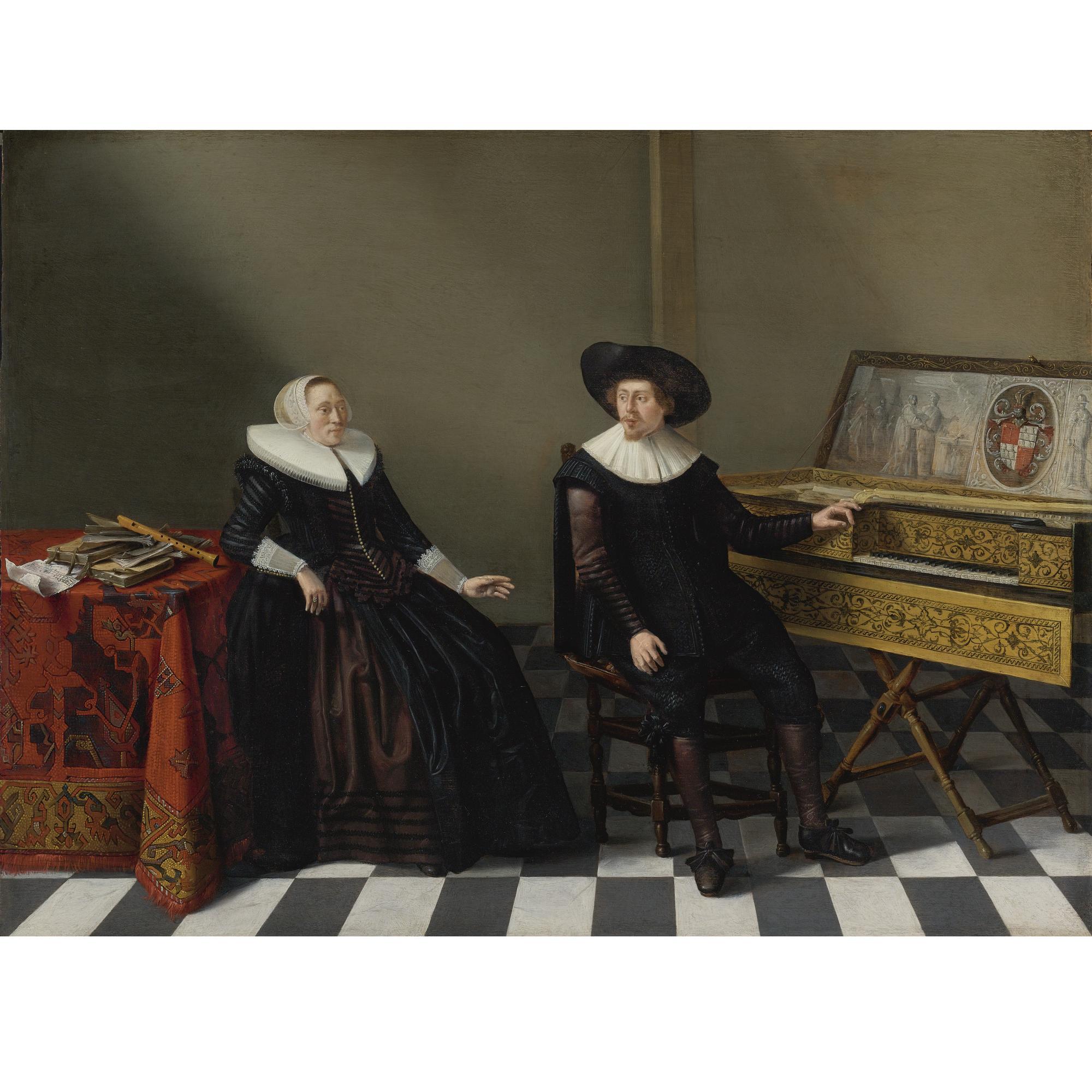 Gerrit Donck - Marriage Portrait Of A Husband And Wife Of The Lossy De Wariné Family
